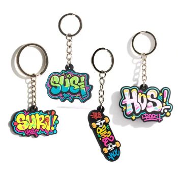 Custom 2D/3D PVC Rubber Keychains for Promotional Use Style Cute MOQ 100PCS Color Black Origin China Size Customized Model NO. - Zhongshan Xinyuan Silicone Rubber Co., Ltd. - China