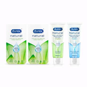 Durex Play Lubricant Versatile Mix Pack for Women and Men - (2-in-1 Massage Gel with Aloe Vera Extracts, Naturals, Play Feel) Set with Water-Based Lubricant for Sex & Condoms Suitable for Sex & Condoms 400 ml - Smart Agri GmbH - Germany