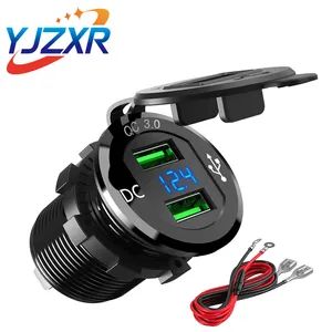 12V Dual USB3.0 Port Car Motorcycle Charger Station Adapter Socket - Changzhou Xinrun Electronic Technology. Co. Ltd - China