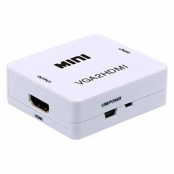 Mini VGA To HDMI Converter Color White Material Plastic Power Supply DC 5V Body Material Active Metal Audio Support Spdif And - Alexvyan Brothers - India