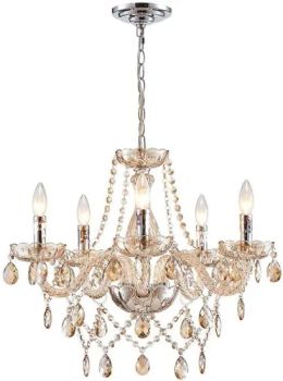 Elegant Gold Chandelier with K9 Crystals and Candle-Style Light Bulbs - Zhongshan Konig Co., Ltd. - China