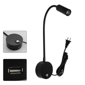 Wall Mounted Bedside Lamp Hotel Headboard Reading Light Bedroom Reading Lights Bedside Reading Lamps with Touch Dimming Switch USB Port for Mobile - SHENZHEN FITLED LIGHTING CO., LTD. - China