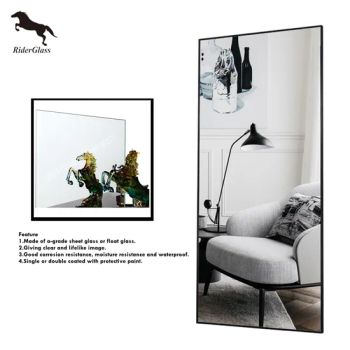 Rider Glass Custom Frameless Mirror 1Y MOQ100 China Origin China Trademark Rider Glass Model NO. Custom glass mirrors Production Capacity 5000 Tons/Day - Rider Glass Co., Ltd. - China