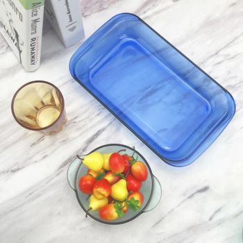 Cobalt Blue High Borosilicate Glass Bakeware, Heat Resistant Baking Tray, Glass Plates, Glass Pans - Ningbo U-Per Consumer Goods Co., Ltd. - China