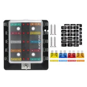 Waterproof 12V 24V 10 Way Car Boat Marine Trike Blade Fuse Box Holder with LED Warning Light - Jiangxi Yoojo Technology Co., Ltd. - China