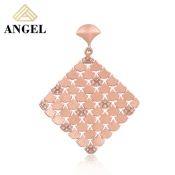 Fashion Accessories Rose Gold Plated Fashion Jewelry Hip Hop Jewellery Factory Wholesale CZ Moissanite Beauty Pendant - Guangzhou Angel jewellery co.,ltd - China