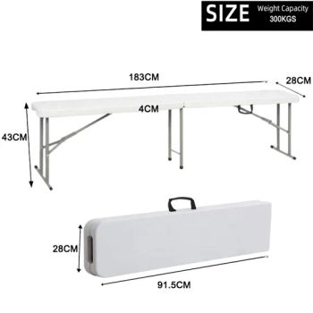 Outdoor Furniture Foldable Bench Chair White Stainless Steel Patio Dining Folding Benches - Hangzhou Cheers Technology Co., Limited - China