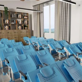 Classroom Study Table and Chair Desk Set with Footrest for Lunch Break Recliners Chairs in School for Students - Hangzhou Mingchuang Foreign Economic and Trade Co., Ltd. - China