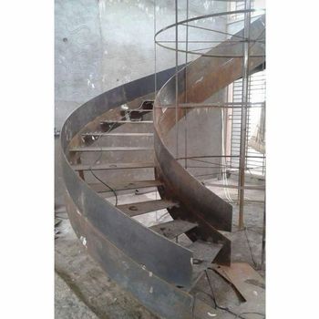 Gray Round Mild Steel Staircase, 10 Feet Color Gray Shape Round Length 10 Feet Stair Type Modern Material Mild Steel Handrail Type Flat - A F Weld Craft - India