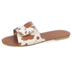 Summer New Arrival Women s Leopard Print Flat Slippers Casual Outdoor Elegant Beach Sandals Plus Size - Guangzhou Ruiying Trading Co., Ltd. - China