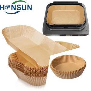 Disposable Basket Parchment Kraft Paper Bakeware Air Fryer Greaseproof Paper Liner - Qingdao Honsun Packaging Technology Co., Ltd - China