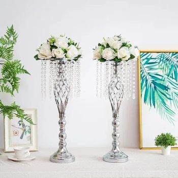 Tall Pillar Candlestick Vase Crystal Candle Holder Party Dinner Table Decoration Wbb27940 - Ningbo Ezfocus Co., Ltd. - China