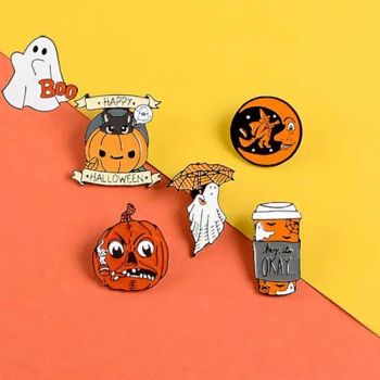 Halloween Pins Horror Pumpkin Skeleton Enamel Pin Lapel Badge Party Clothes Decorative Brooch - Jinjiang Naike Eco Technology Co., Ltd. - China