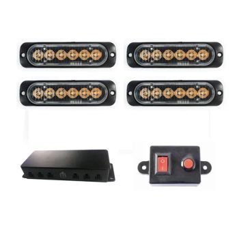 6 LED Strobe Warning Light Strobe Grille Flashing Light Bar Truck Car Beacon Lamp Amber Red Blue White Traffic Light - Wenzhou Haibang Industrial Co., Ltd. - China