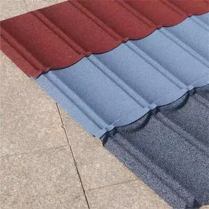 Flat Tile Aluminium Stone Coated Steel Roof Plate MOQ 5 Tons Sample Free OEM Available Alloy No-Alloy Size 420*1340mm Thickness 0.45 - Yangtze Steel Group (China) Co., Ltd. - China
