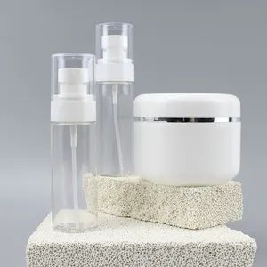 Wholesale White Skin Care Set Plastic Skincare Packaging Cosmetics Bottles and Jars Cosmetics Set Package for Skin Care - Shenzhen Zhenghao Plastic & Mold Co., Ltd. - China