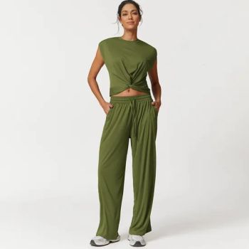 Casual Quick Dry High Waist Loose Pants and Long Sleeve Sports Yoga Leggings for Women - Ningbo Xinmu Clothing Co., Ltd - China