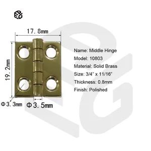 Solid Brass Middle Hinge for Small Cabinet Doors and Lightweight Wooden Windows - Zhongshan Safe and Firm Hardware Products Co., Ltd. - China
