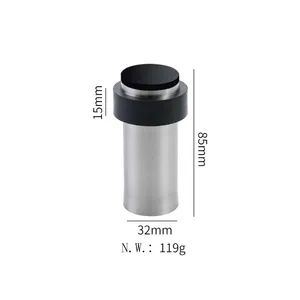 Stainless Steel Rubber Door Stopper Household Cylindrical Door Stop (85 steel color) - Shenzhen Xin Sheng Long Co., Ltd - China