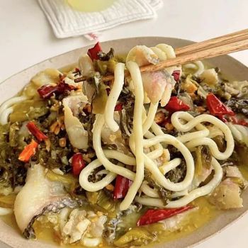 Chinese Factory OEM White Fresh Wet Udon Noodles with Sauerkraut Fish Ball Udon Noodles Shelf Life 12 Month - Ningbo DAKE Food Technology Co., Ltd. - China