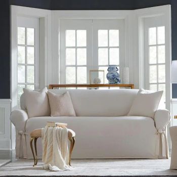 Heavyweight Cotton Duck Sofa Slipcovers Couch Cover with Adjustable Corner Ties - Hangzhou Yiying Trade Co., Ltd. - China