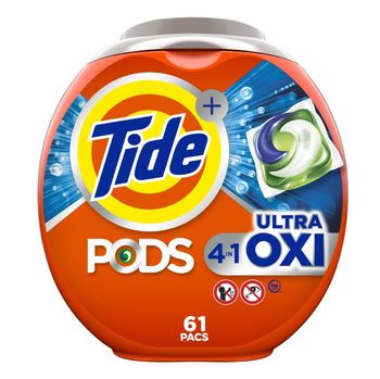 Tide PODS 4 in 1 Ultra Oxi Laundry Detergent Soap PODS, High Efficiency (HE), 61 Count - Exigentelaxia Unipessoal Lda - Portugal