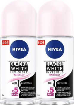 NIVEA Black & White Invisible 48H Protection Water Lily Anti-Perspirant Roll-On, 2x50ml - Njang Investments Limited - Kenya