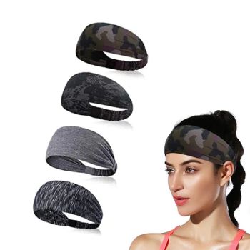 Factory Bespoke Colorful Hair Ornament Soft Elastic Yoga Hairbands, Custom Printed Logo Camouflage Moisture Wicking Headband Sweatbands for Tennis Jogging - DONGGUAN TIANCHEN GARMENT TECHNOLOGY CO., LTD. - China