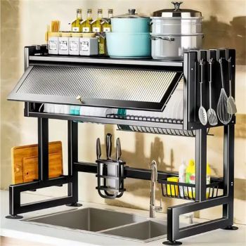 Kitchen Furniture Over The Sink Dish Drying Rack with Dust-Proof Cabinet Doors Kitchen Storage Rack Other Kitchen Furniture - Hebei Booming Furnishings Co., Ltd - China