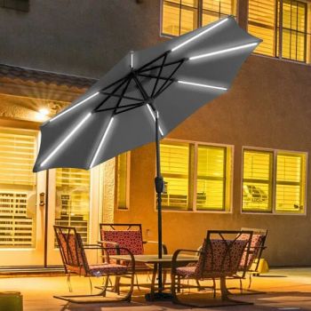2.7m/3m 6/8 Ribs Patio Umbrella outdoor Solar Umbrella LED Umbrellas - Changsha Ido Leisure Industry Co., Ltd. - China