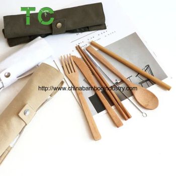 Unique Tableware Eco Friendly Bamboo Cutlery Sets Drinking Straw Knife Fork Spoon - XIAMEN TWO CITY IMP AND EXP CO., LTD. - China