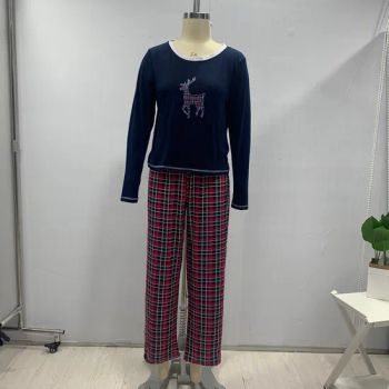 Womens Casual Long Sleeve Shirt and Pajama Plaid Pants Sleep Sleepwear Set Stock - Spring Fashion Co., Ltd - China