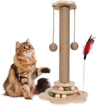 Wooden Cat Scratcher 2Level Track Balls Sisal Hemp 24x40cm 20x46cm SK China - Skylark Network Co.,Ltd. - China