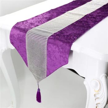 Bright Diamond Table Runner/ Mats Set Trademark DR Origin China Type Decorative Technics Knitted Usage Home, Hotel HS Code 9701101000 - Shaoxing City Xinlan Textile CO., LTD. - China