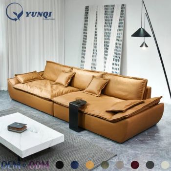 Customizable Materials Solid Wooden Hotel Sofa Set Furniture Office Furniture Yellow Sofa Sectional Sofa Set Leather L Shaped Sectional Sofas - Foshan Yunqi Furniture Co., Ltd. - China
