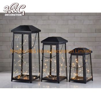 Metal Lantern LED String Lights and bulb MOQ 800 PCS Color Black Origin China Trademark H&G Hande Made Yes Fob Port - Ningbo H&G Home Decoration Limited - China