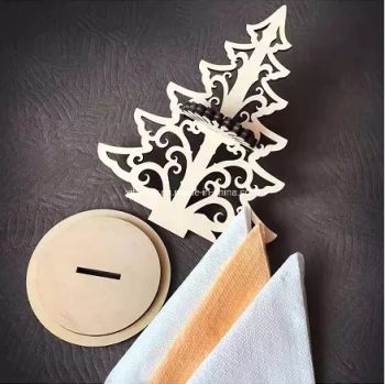 Laser Cut Wholesale Custom Wooden Christmas Tree Shape Napkin Rings Wedding - Shenzhen Yjbetter Crafts Co., Ltd. - China