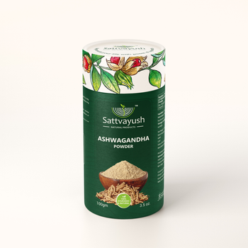 Sattvayush Ashwagandha Powder Form Powder Place of Origin INDIA Packaging 100gm, Bulk quantity Initial Dose Recommendation ½ Teaspoon - Sattvayush Natural Products Pvt. Ltd. - India