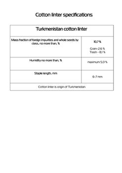 Cotton Linter (Turkmenistan) from EcoFertix Cotton Linter (Turkmenistan) - EcoFertix - United States