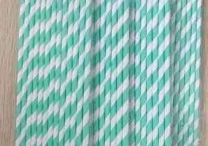 Biodegradable Striped Paper Straws, Paper Drinking Straws for Party Green White Striped - XIAMEN TEAMWORK PACK LIMITED - China