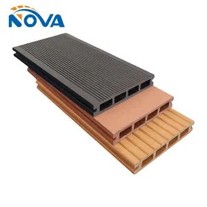 Terrace Backyard Light Brown Outdoor Composited WPC Decking Solid Wood Floor Decking for Outdoor Easy Installation - LINYI NOVA DECORATION MATERIALS CO., LTD. - China