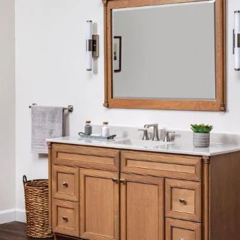 American Style Modern Double Vanity Wood Bathroom Vanities Trademark XH MOQ 5-10 Sets Shape Rectangle Design Style - XH Construct Co., Ltd - China