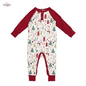 Custom Christimas Printings Winter Long Sleeve Bamboo Baby Rompers - Qingdao Saright Garment Co., Ltd - China
