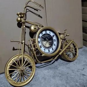 Gold Antique American Style Iron Motorcycle Clock Handmade Wall Clock - Ningbo V. K. Industry and Trading Co., Ltd. - China