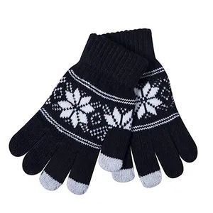 Customized Jacquard Weave Logo Acrylic Knitted Gloves Running Driving Bicycle Gloves Winter Touch Screen Gloves Men and Women - Fuzhou Chongkang Gifts Trade Co., Ltd. - China