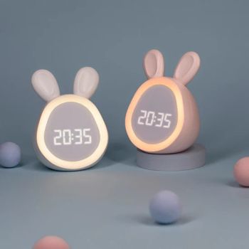 Cartoon Rabbit Alarm Clocks Student Digital Display Wake-up Light USB Charging Alarm Clock with Night Light for Children - Xiamen Starlights Trading Co., Ltd. - China