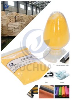 Azodicarbonamide	8-10μ M PVC/EVA Foam/ Leather / Rubber/ NBR/SBR Kumyang AC3000 Cellcom Plastic Additives PVC Powder PVC Pellet EVA Granules ADC Masterbatch - Hubei Yuchuan New Materials Technology Co., Ltd. - China