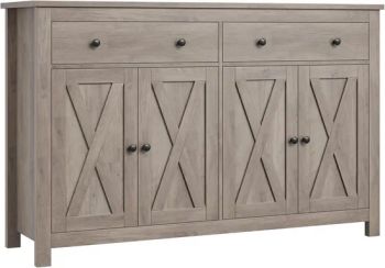 Multi-Tone Dining Storage Sideboard with Spacious Tabletop, 2 Sliding Drawers and X-Shaped Barn Doors - Weifang Fine Life Household Products Co., Ltd - China
