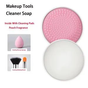 Makeup Brush Tools Cleaning Soap Peach Fragrance Inside with Silicone Pad Powder Puff Cleaner - Honglida Technology Company Limited - China