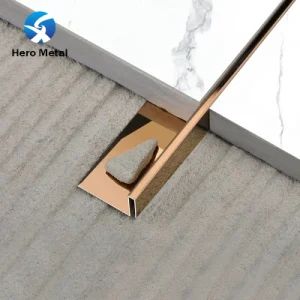 Profileindoor Inlay Interior Ceramic Stainless Steel 2m Matte Silver Edging Strip Border to Carpet Transition Hero Metal Tile Straight Shape Trim - Foshan Hero Metal co., Ltd - China